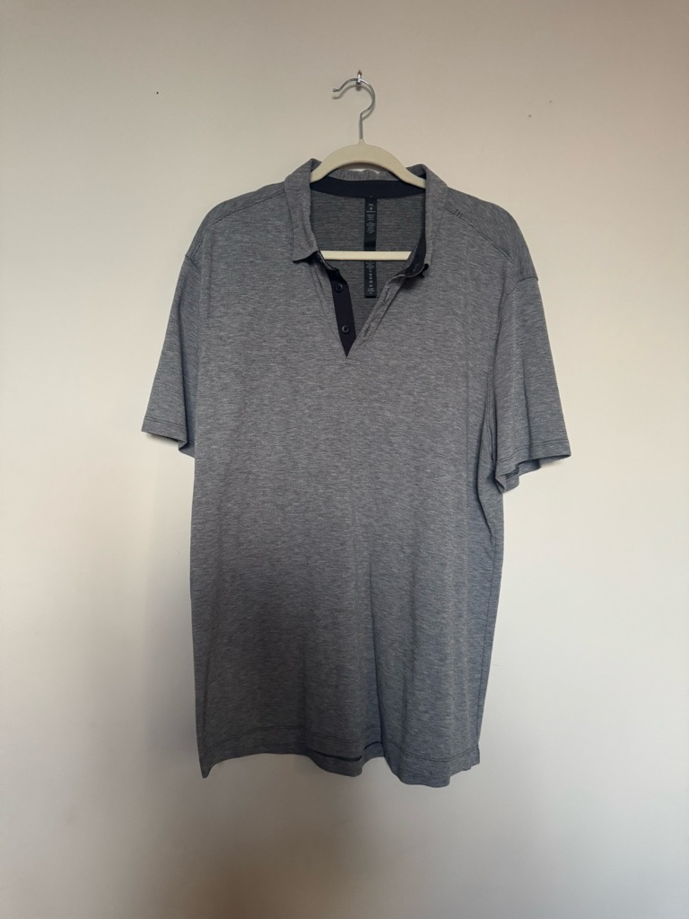 lululemon athletica Men's Heather Gray Polo with Dark Trim